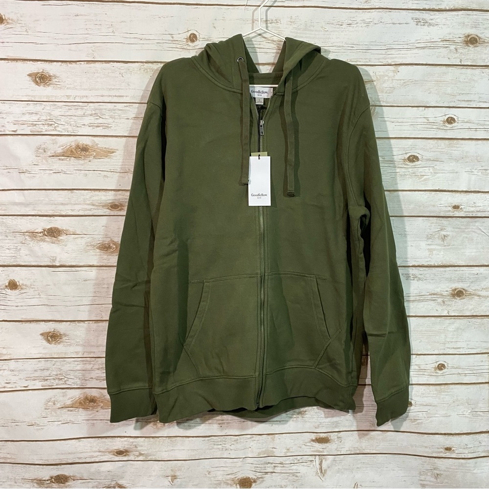 Goodfellow & Co Men’s Ultra Soft Green Fleece Hoodie Size L